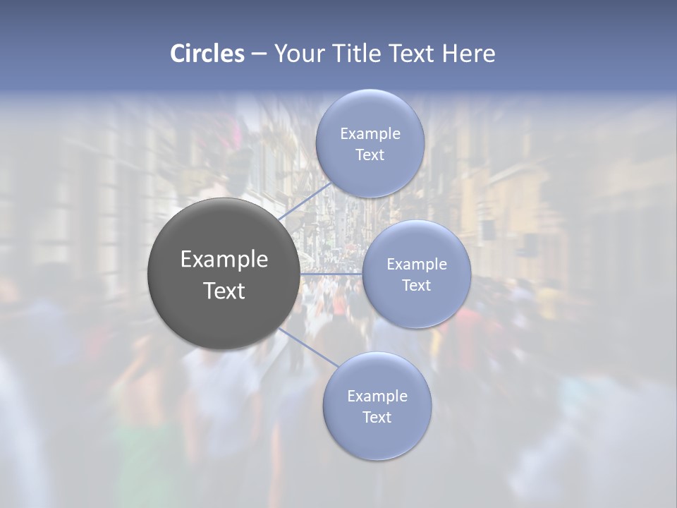 A Large Group Of People Walking Down A Street PowerPoint Template