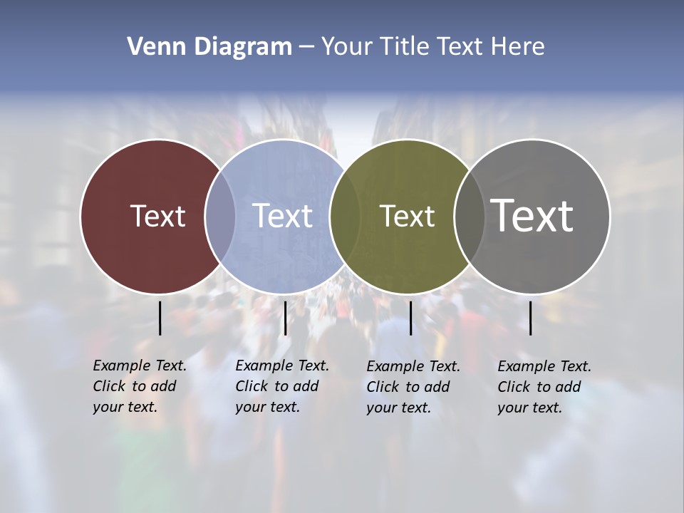 A Large Group Of People Walking Down A Street PowerPoint Template