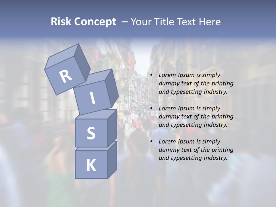 A Large Group Of People Walking Down A Street PowerPoint Template