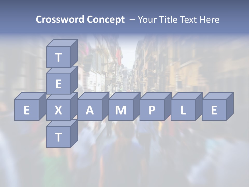 A Large Group Of People Walking Down A Street PowerPoint Template