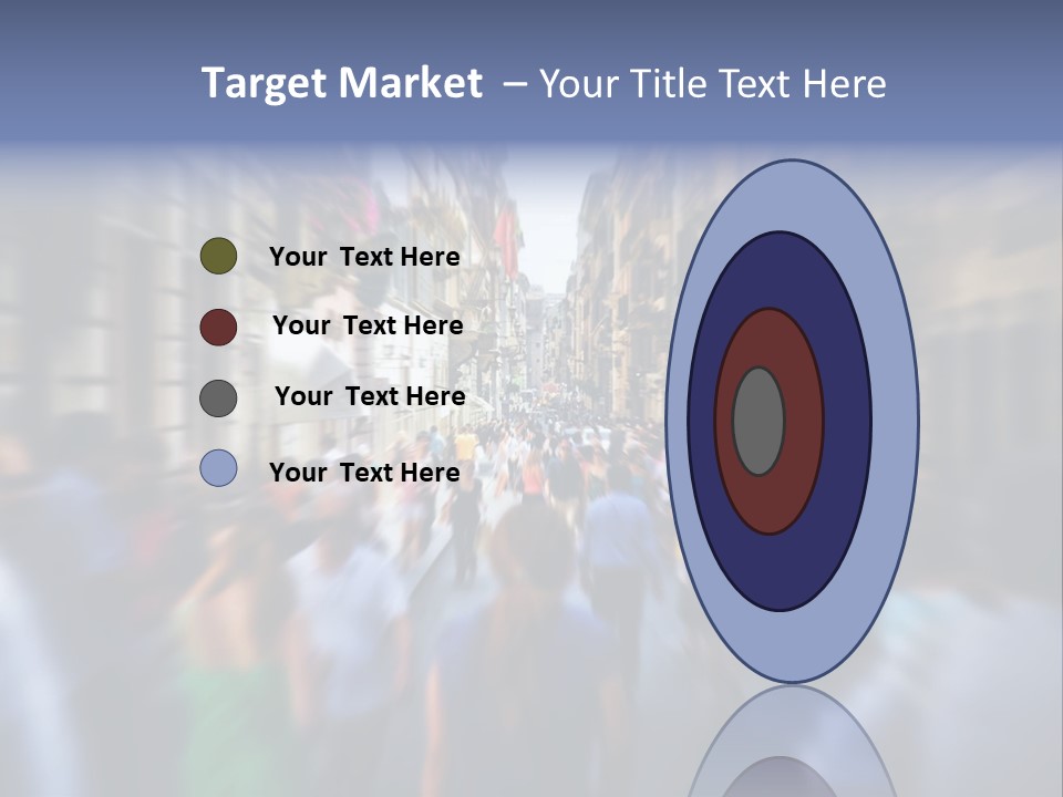 A Large Group Of People Walking Down A Street PowerPoint Template