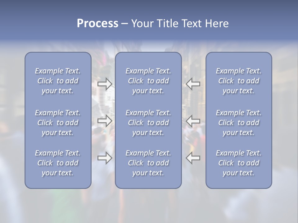 A Large Group Of People Walking Down A Street PowerPoint Template