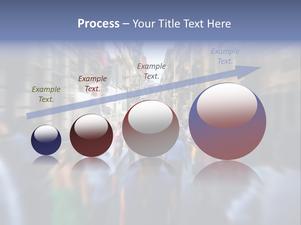 A Large Group Of People Walking Down A Street PowerPoint Template