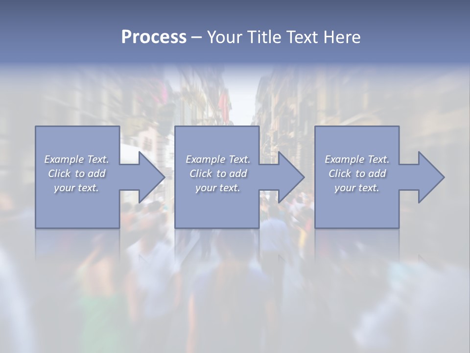 A Large Group Of People Walking Down A Street PowerPoint Template