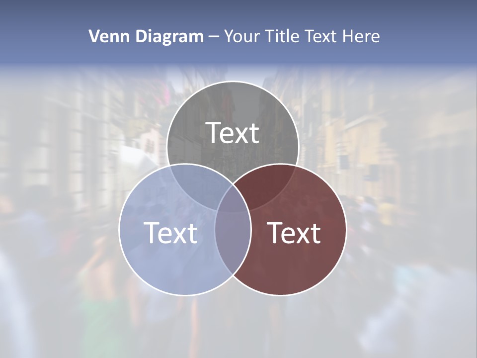 A Large Group Of People Walking Down A Street PowerPoint Template