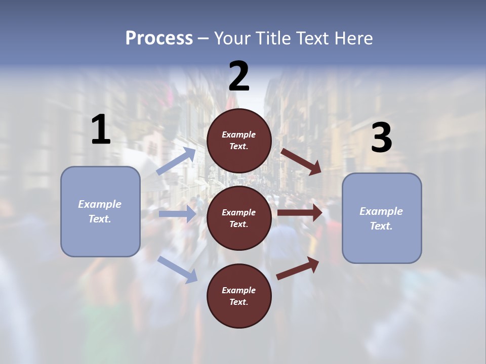 A Large Group Of People Walking Down A Street PowerPoint Template