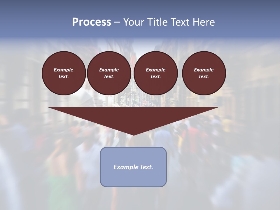 A Large Group Of People Walking Down A Street PowerPoint Template