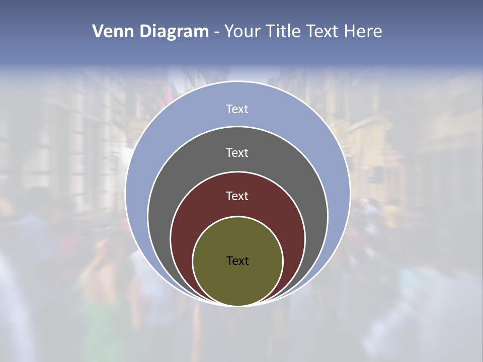 A Large Group Of People Walking Down A Street PowerPoint Template
