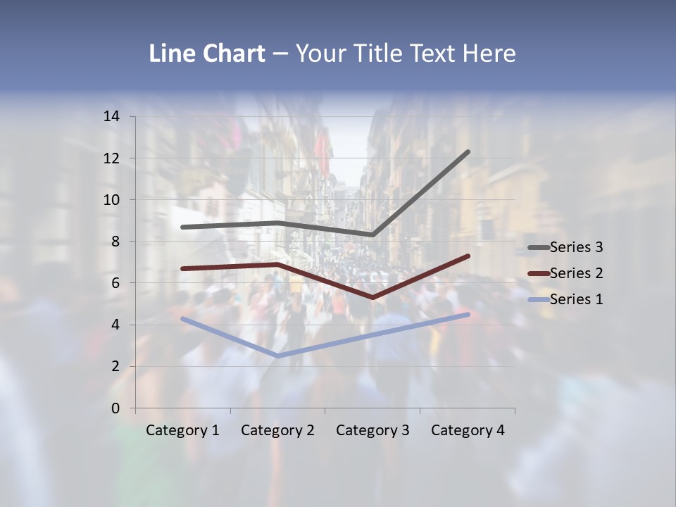 A Large Group Of People Walking Down A Street PowerPoint Template