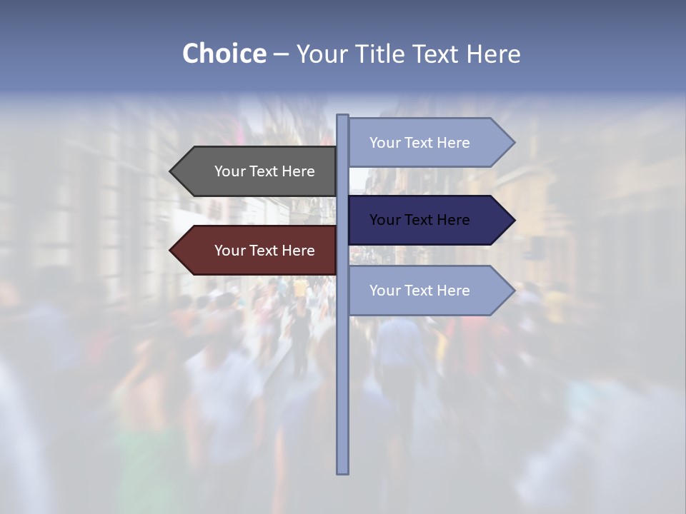 A Large Group Of People Walking Down A Street PowerPoint Template