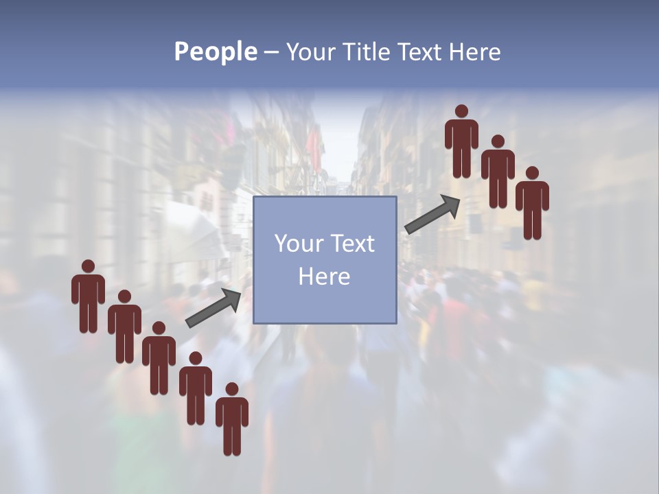 A Large Group Of People Walking Down A Street PowerPoint Template
