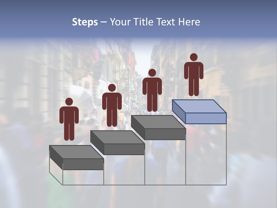 A Large Group Of People Walking Down A Street PowerPoint Template