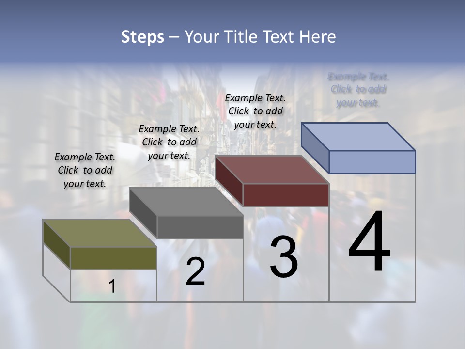 A Large Group Of People Walking Down A Street PowerPoint Template