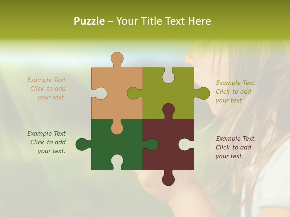 A Little Girl Blowing A Dandelion On A Sunny Day PowerPoint Template