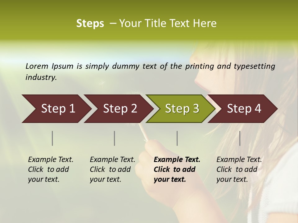 A Little Girl Blowing A Dandelion On A Sunny Day PowerPoint Template