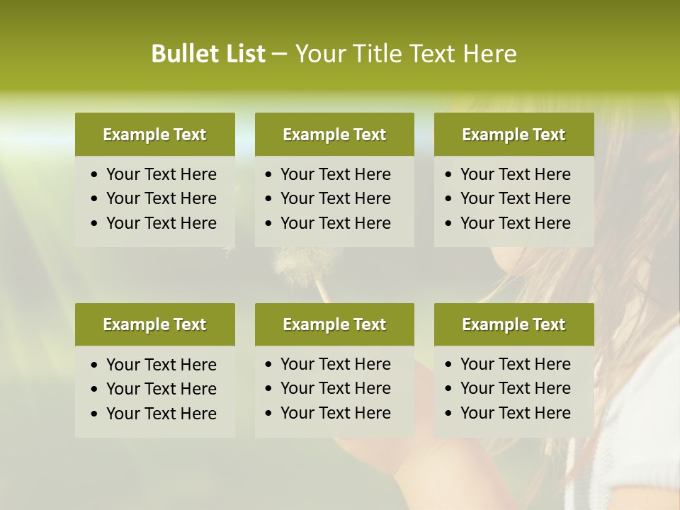 A Little Girl Blowing A Dandelion On A Sunny Day PowerPoint Template