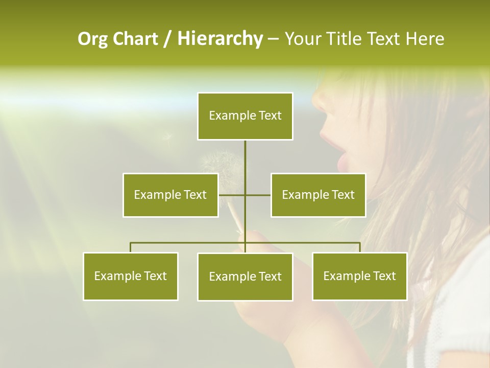 A Little Girl Blowing A Dandelion On A Sunny Day PowerPoint Template