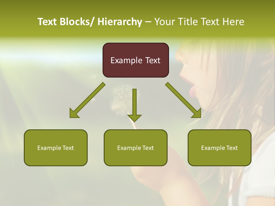 A Little Girl Blowing A Dandelion On A Sunny Day PowerPoint Template