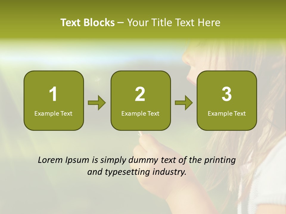 A Little Girl Blowing A Dandelion On A Sunny Day PowerPoint Template