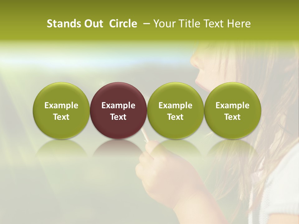 A Little Girl Blowing A Dandelion On A Sunny Day PowerPoint Template