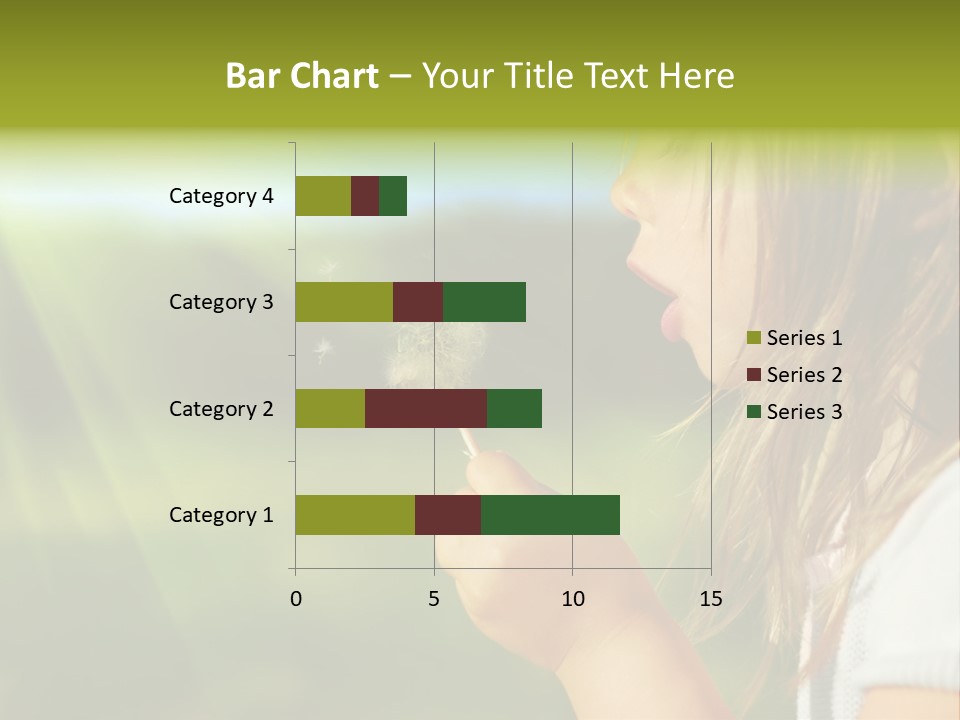 A Little Girl Blowing A Dandelion On A Sunny Day PowerPoint Template