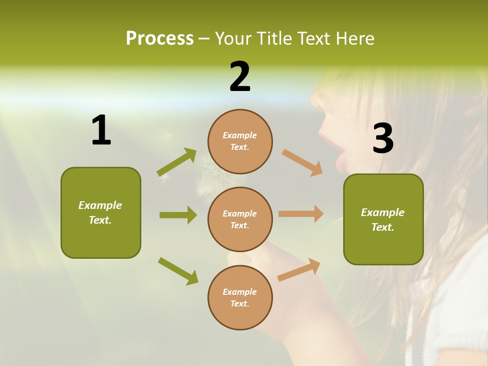 A Little Girl Blowing A Dandelion On A Sunny Day PowerPoint Template