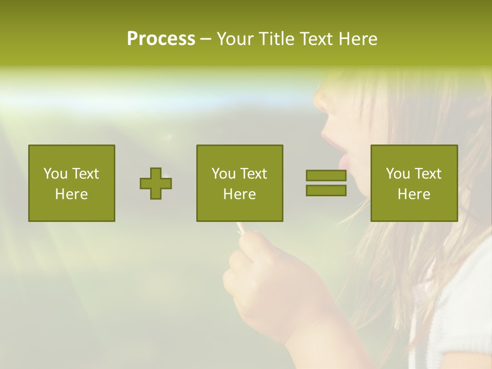 A Little Girl Blowing A Dandelion On A Sunny Day PowerPoint Template