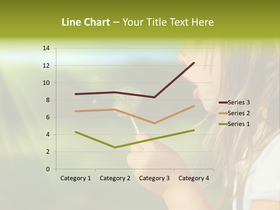 A Little Girl Blowing A Dandelion On A Sunny Day PowerPoint Template