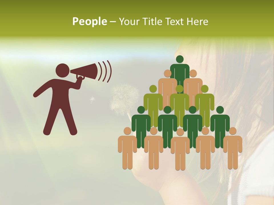 A Little Girl Blowing A Dandelion On A Sunny Day PowerPoint Template