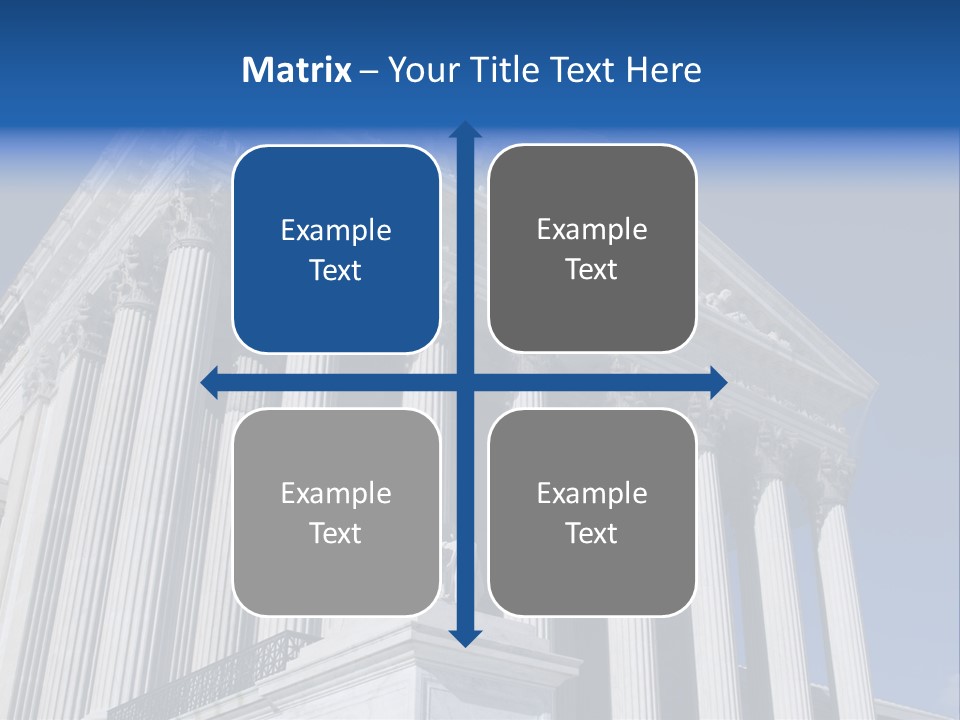 A Large Building With Columns And Statues On It PowerPoint Template