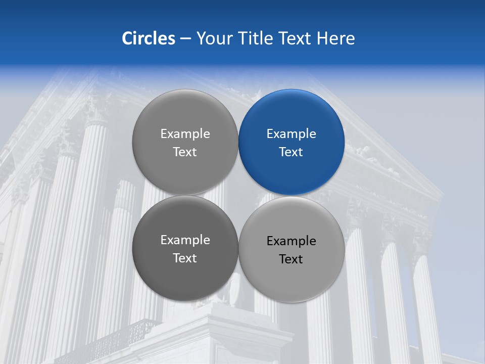 A Large Building With Columns And Statues On It PowerPoint Template