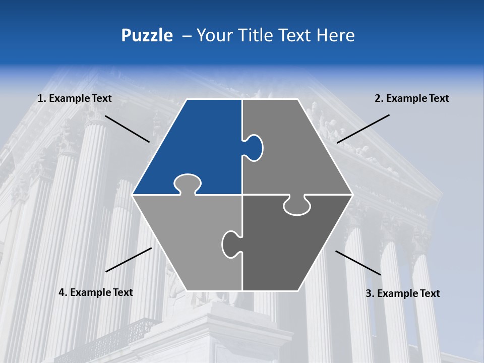 A Large Building With Columns And Statues On It PowerPoint Template