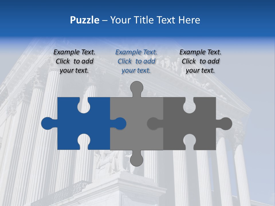 A Large Building With Columns And Statues On It PowerPoint Template