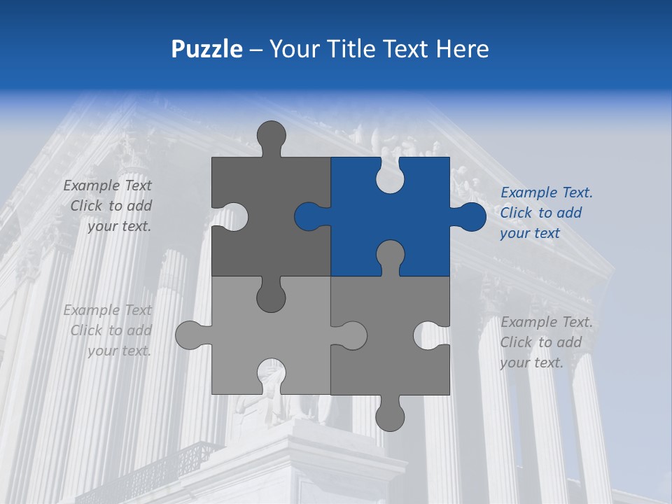 A Large Building With Columns And Statues On It PowerPoint Template