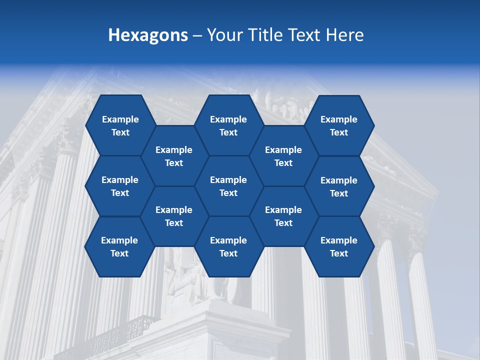 A Large Building With Columns And Statues On It PowerPoint Template