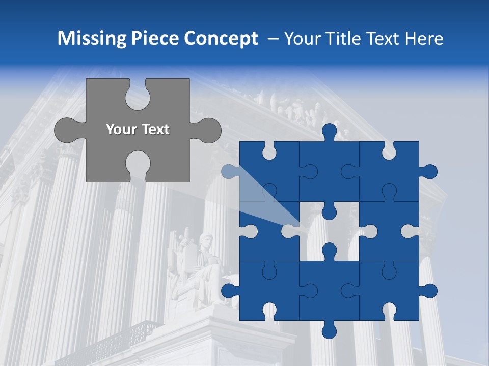 A Large Building With Columns And Statues On It PowerPoint Template