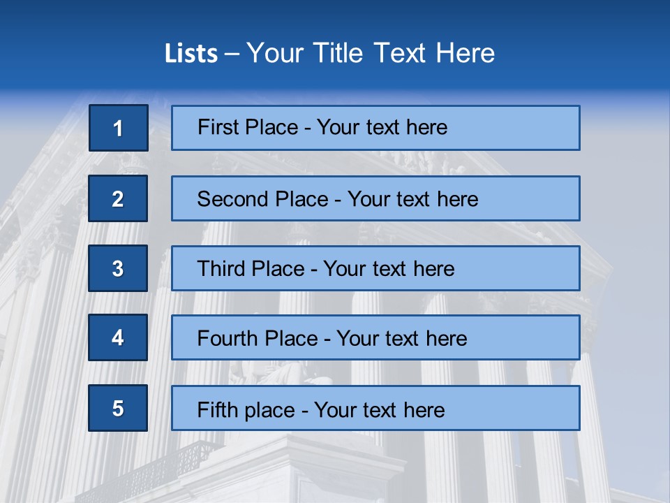 A Large Building With Columns And Statues On It PowerPoint Template