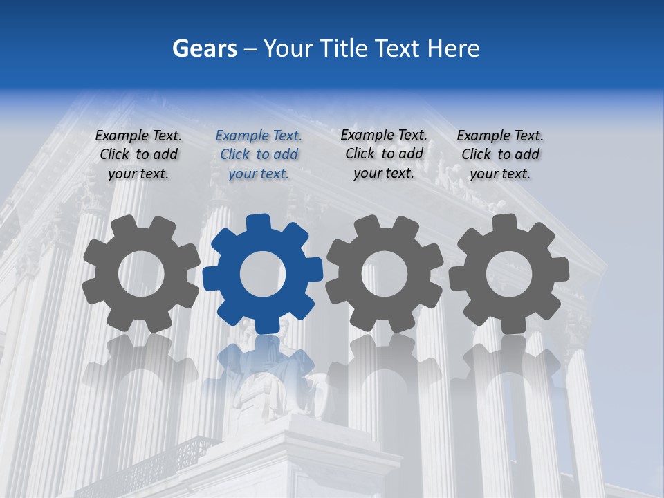 A Large Building With Columns And Statues On It PowerPoint Template