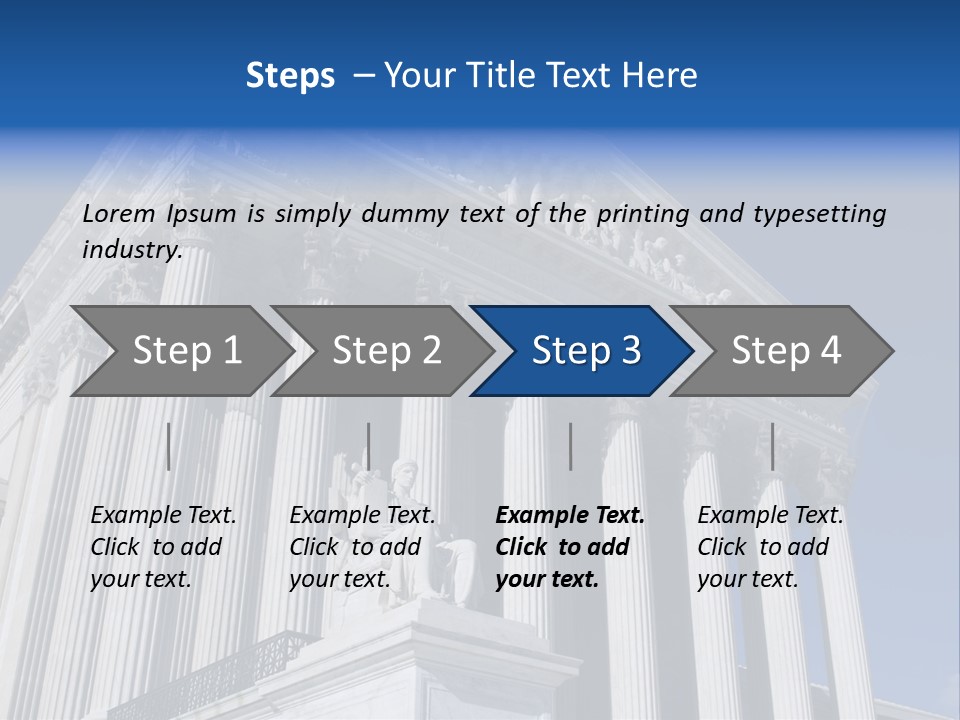 A Large Building With Columns And Statues On It PowerPoint Template