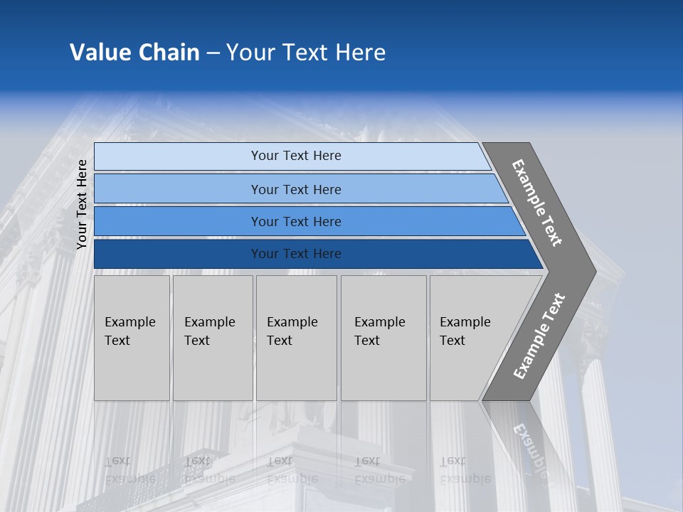 A Large Building With Columns And Statues On It PowerPoint Template