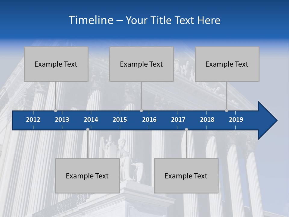 A Large Building With Columns And Statues On It PowerPoint Template