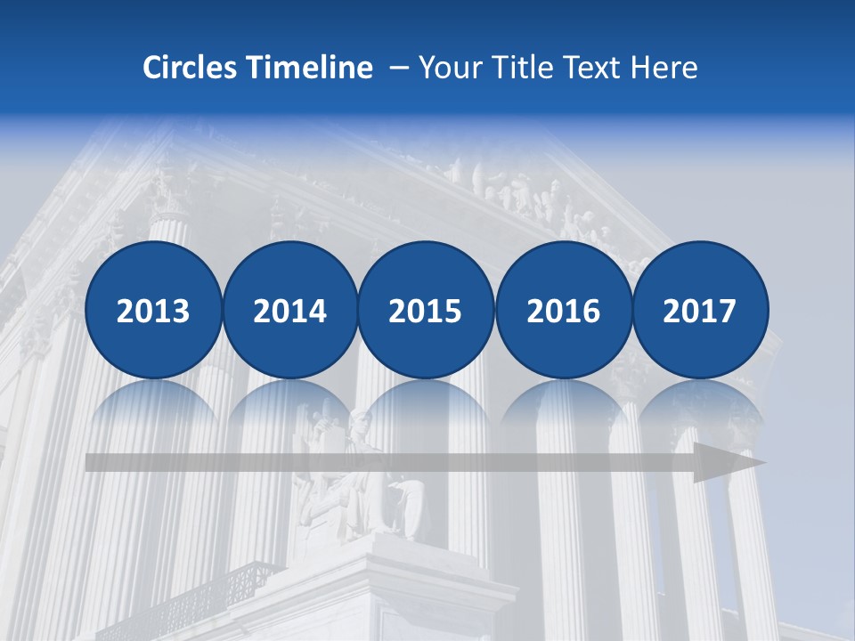 A Large Building With Columns And Statues On It PowerPoint Template