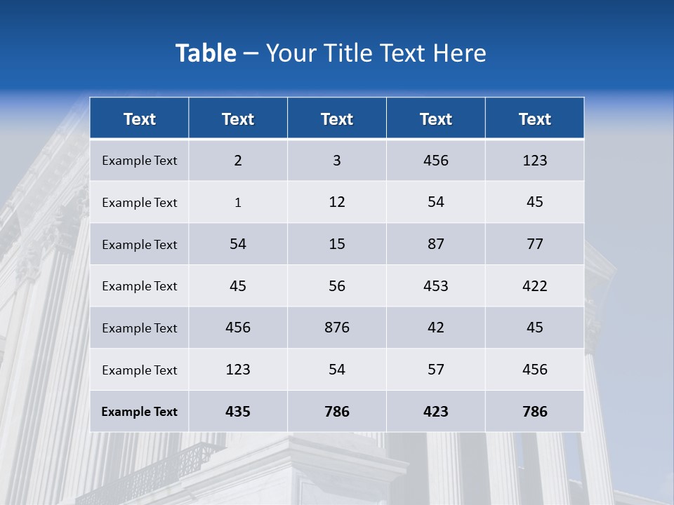 A Large Building With Columns And Statues On It PowerPoint Template