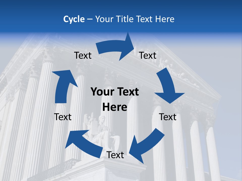 A Large Building With Columns And Statues On It PowerPoint Template