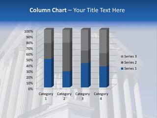 A Large Building With Columns And Statues On It PowerPoint Template