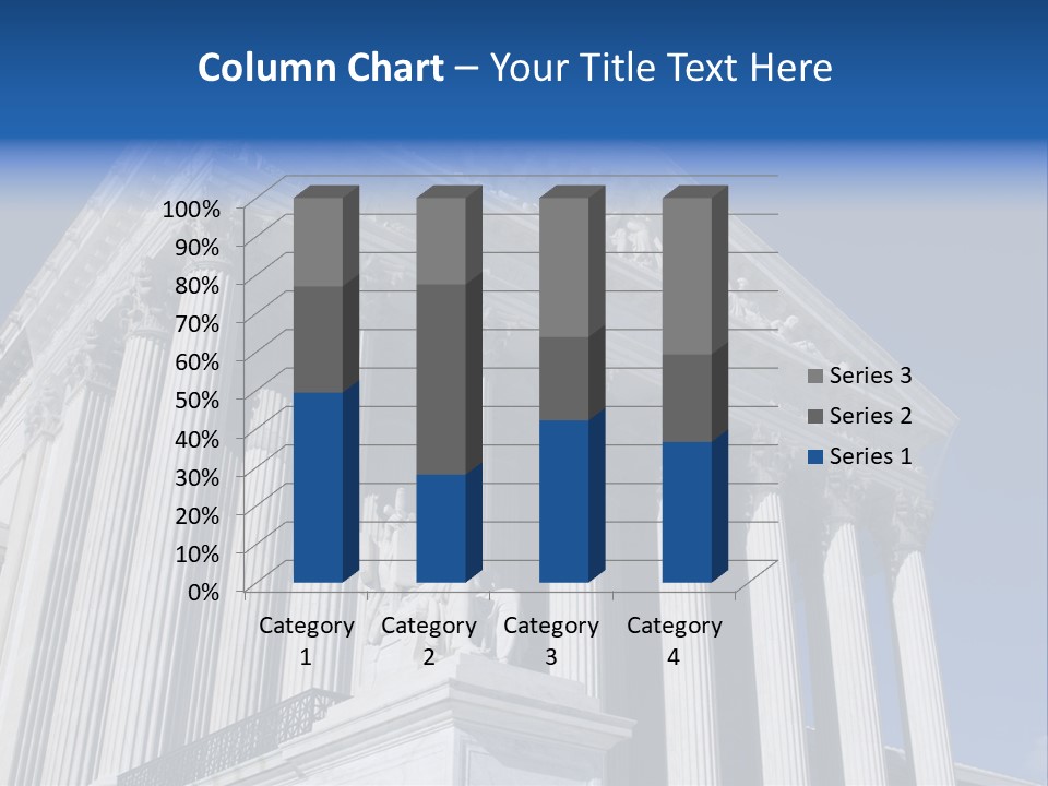 A Large Building With Columns And Statues On It PowerPoint Template