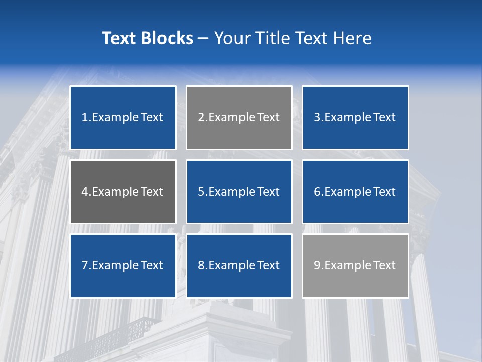 A Large Building With Columns And Statues On It PowerPoint Template