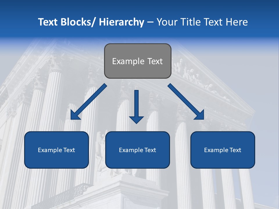 A Large Building With Columns And Statues On It PowerPoint Template