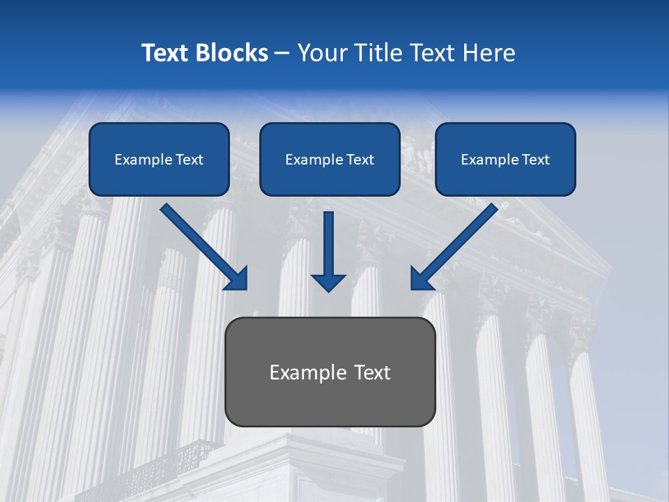 A Large Building With Columns And Statues On It PowerPoint Template