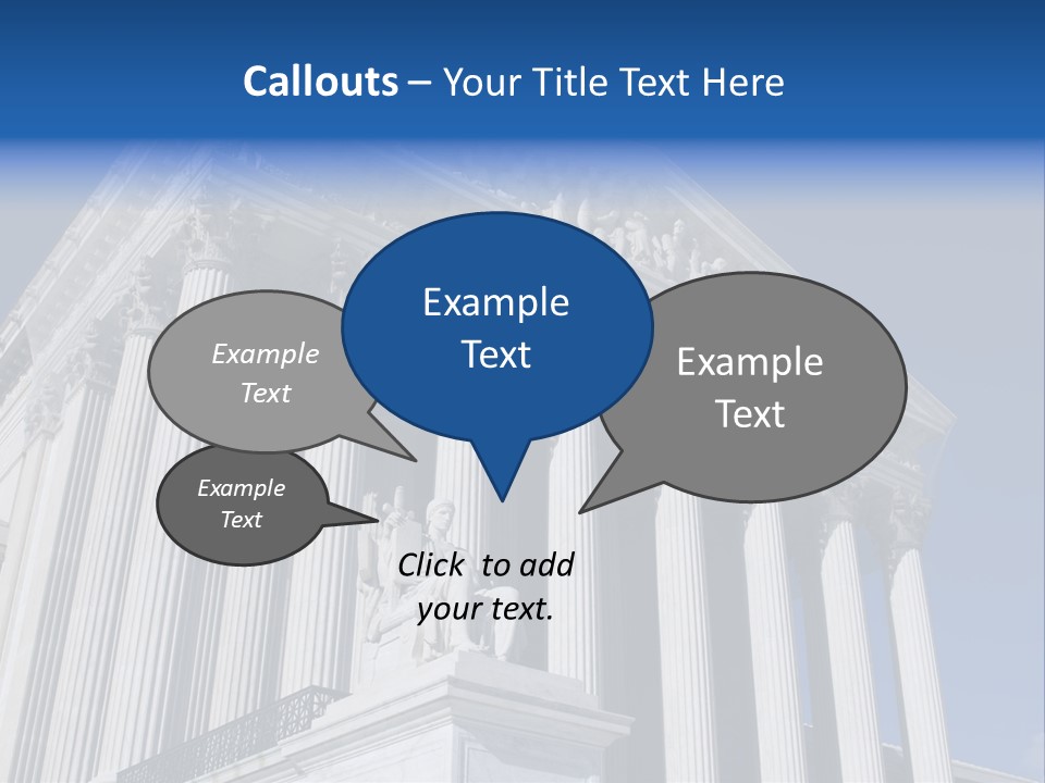 A Large Building With Columns And Statues On It PowerPoint Template